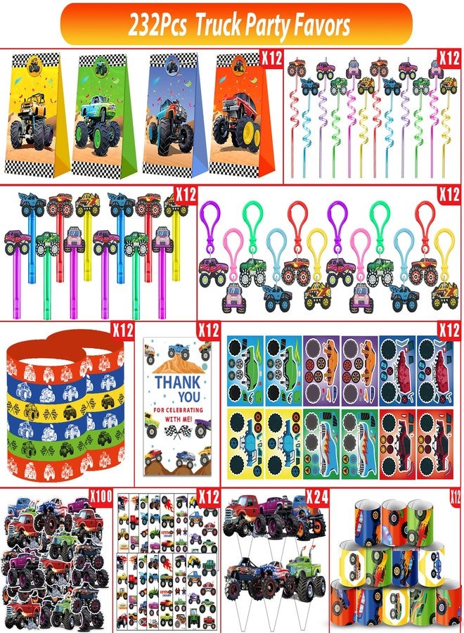 PLOUGVI 232 PCS Party Favors for Truck Birthday Decorations Supplies Truck Party Stuff for Party Goodie Bag Stuffer Pinata Filler Gifts - Image 3